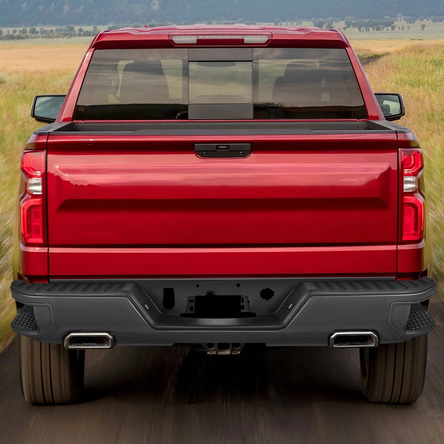 Rear Step Bumper w/ License Plate Lights  19-23 Chevy/GMC Silverado Sierra 1500