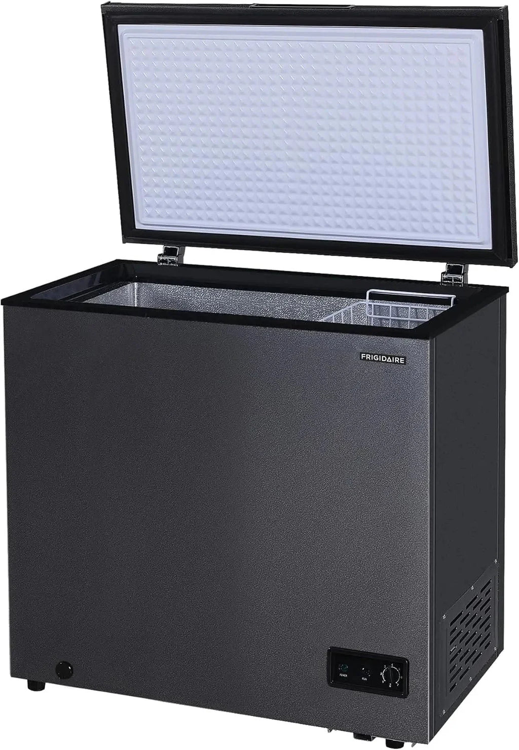 2026 Frigidaire chest freezer (7 cubic feet), granita finish, adjustable thermostat, easy defrost function, removable basket