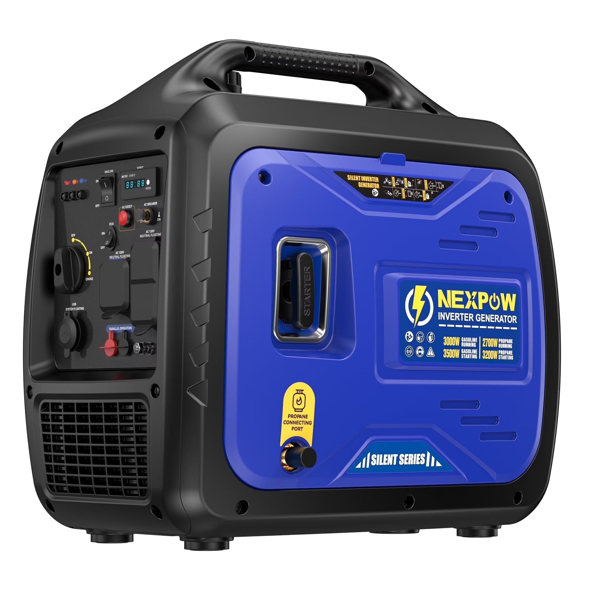 2026 NEXPOW 2250W Portable Inverter Generator, Gasoline Power Quiet Lightweight for Backup Home & Camping, Eco-Mode Feature, Parallel Capability, EPA Compliant