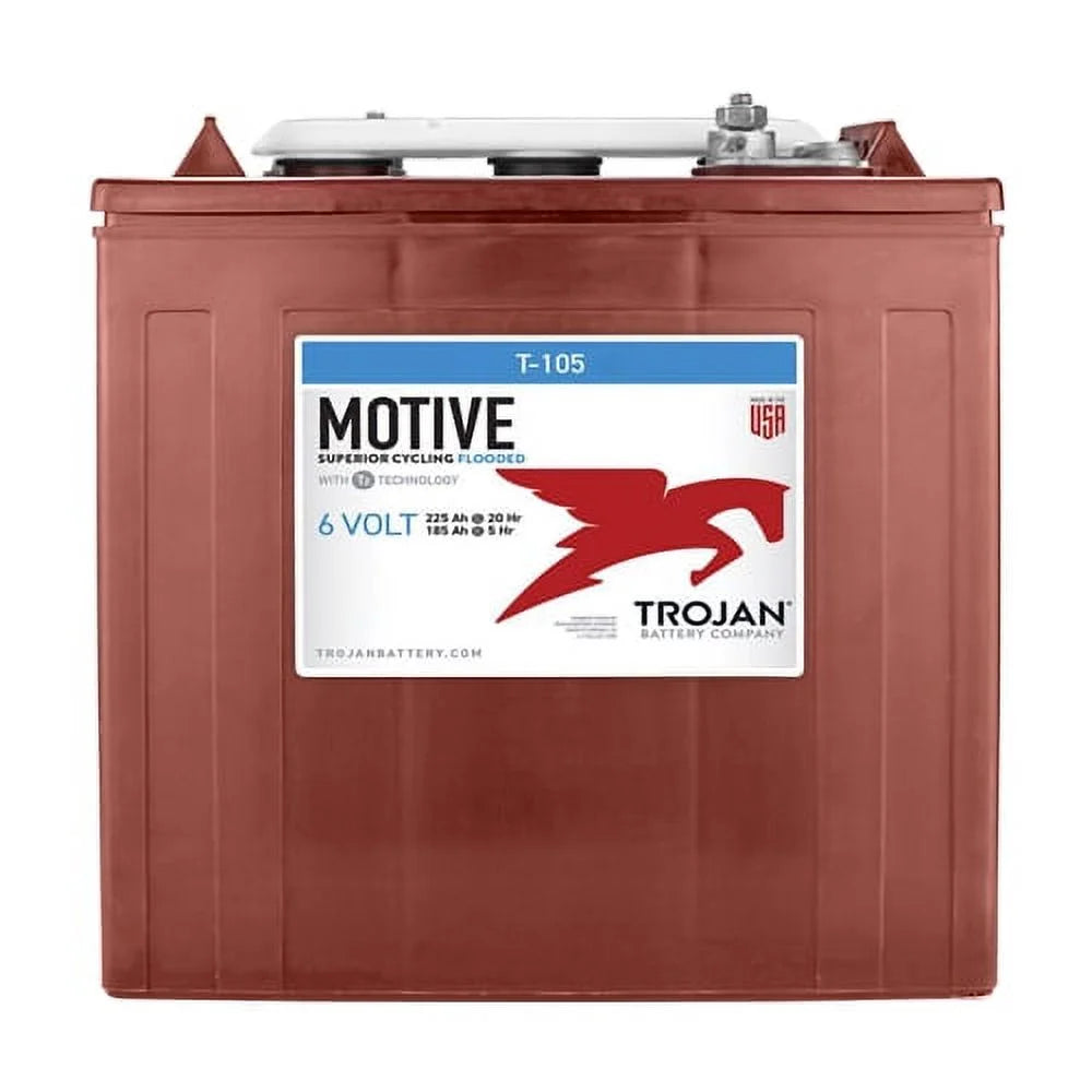 2026 6-Volt Golf Cart Batteries - Trojan Battery 6V/225Ah T-105 (6-Pack, 36V)