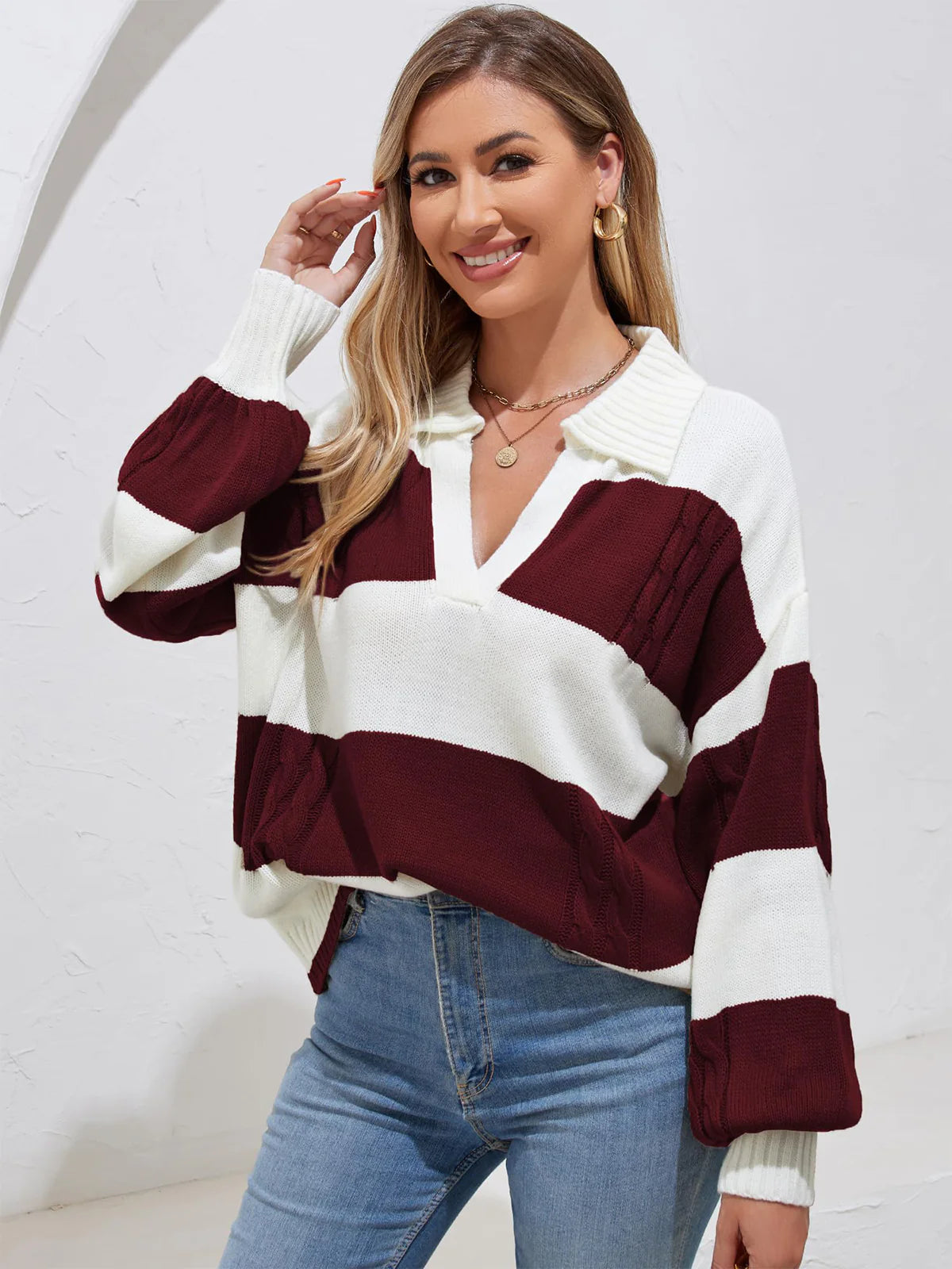 2026 Striped Long-Sleeve Jumper