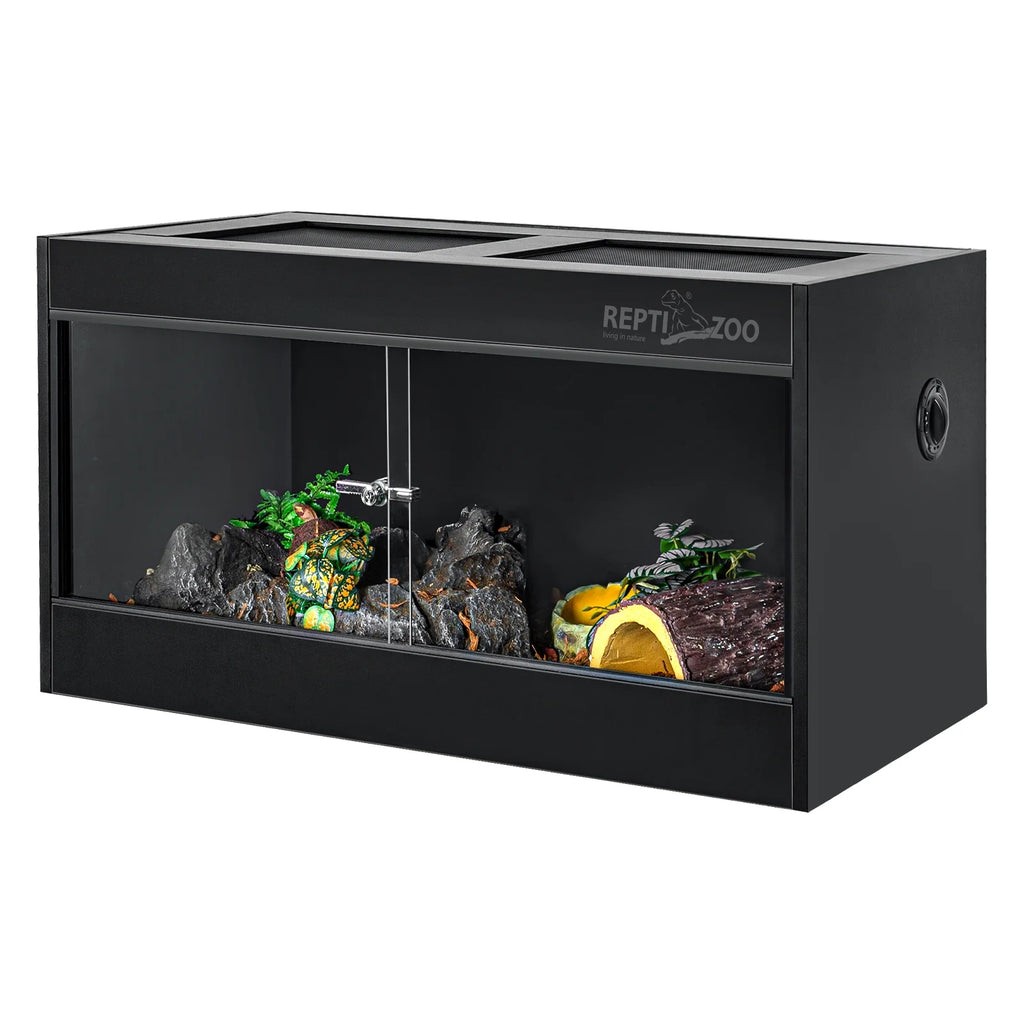 2026 REPTIZOO 40 Gallon PVC Reptile Enclosure, 36x18x18 Reptile Terrariums Tanks with Glass Sliding Door