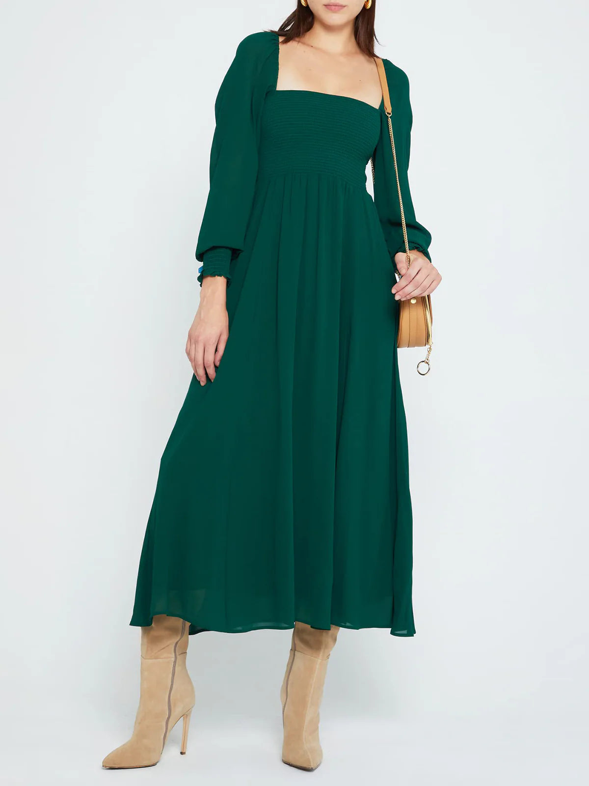 2026 Puffy High-Waisted Floral Dress