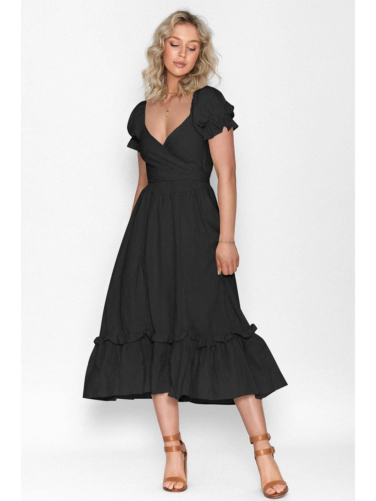 2026 Boho Tie-Waist Homecoming Dress