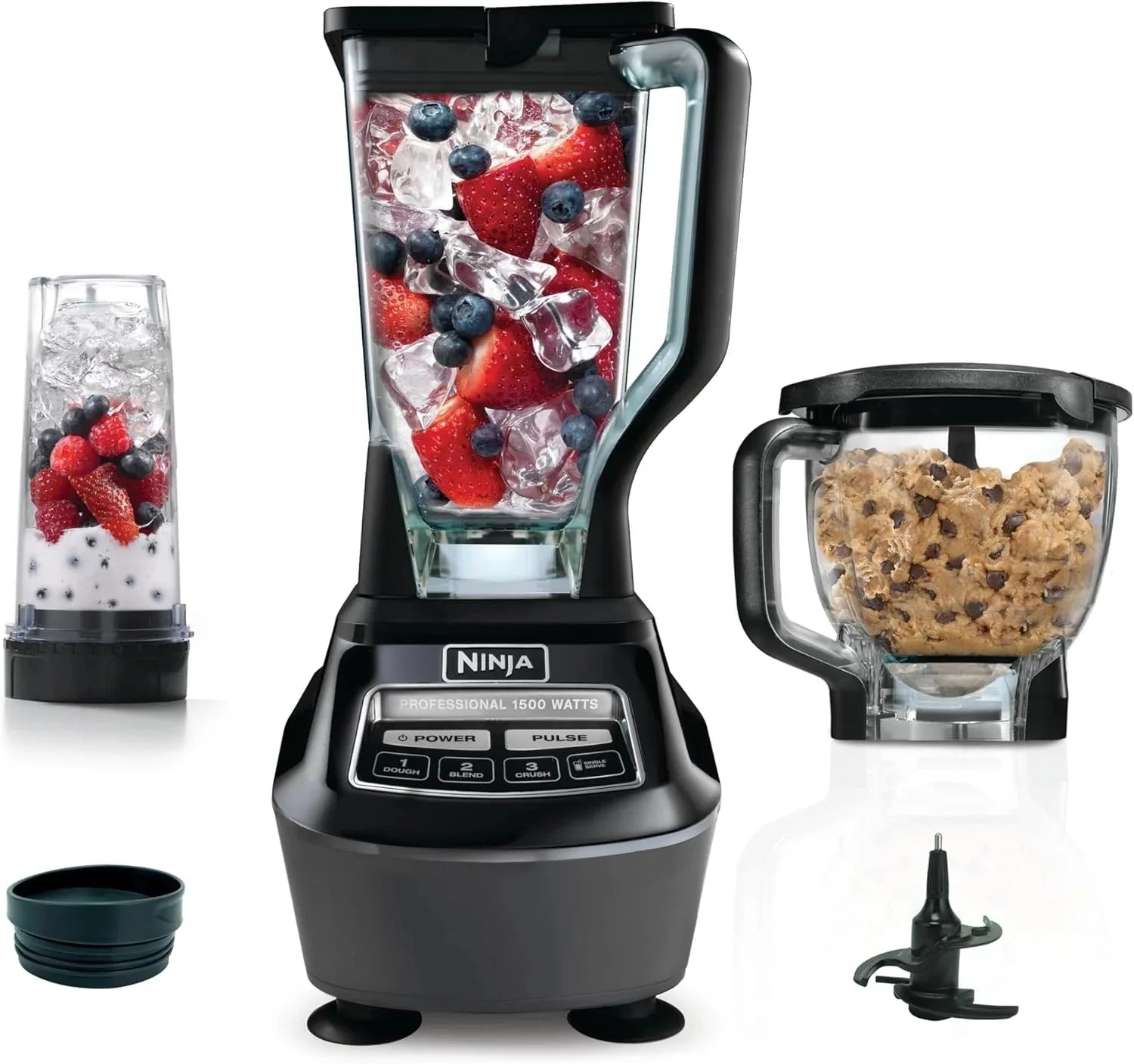 2026 Ninja Mega Kitchen System, 1500 Watt Stand Mixer (2.1 Liters) and Food Processor (8 Cups) with (2) 473 ml Takeaway Cups