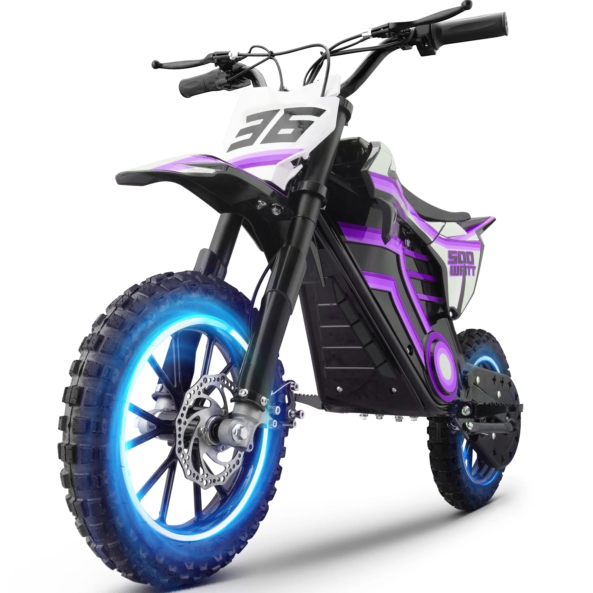 2026 QEASET electric dirt bike, 500W kids dirt bike for Boys Girls Age 8-14, Blue