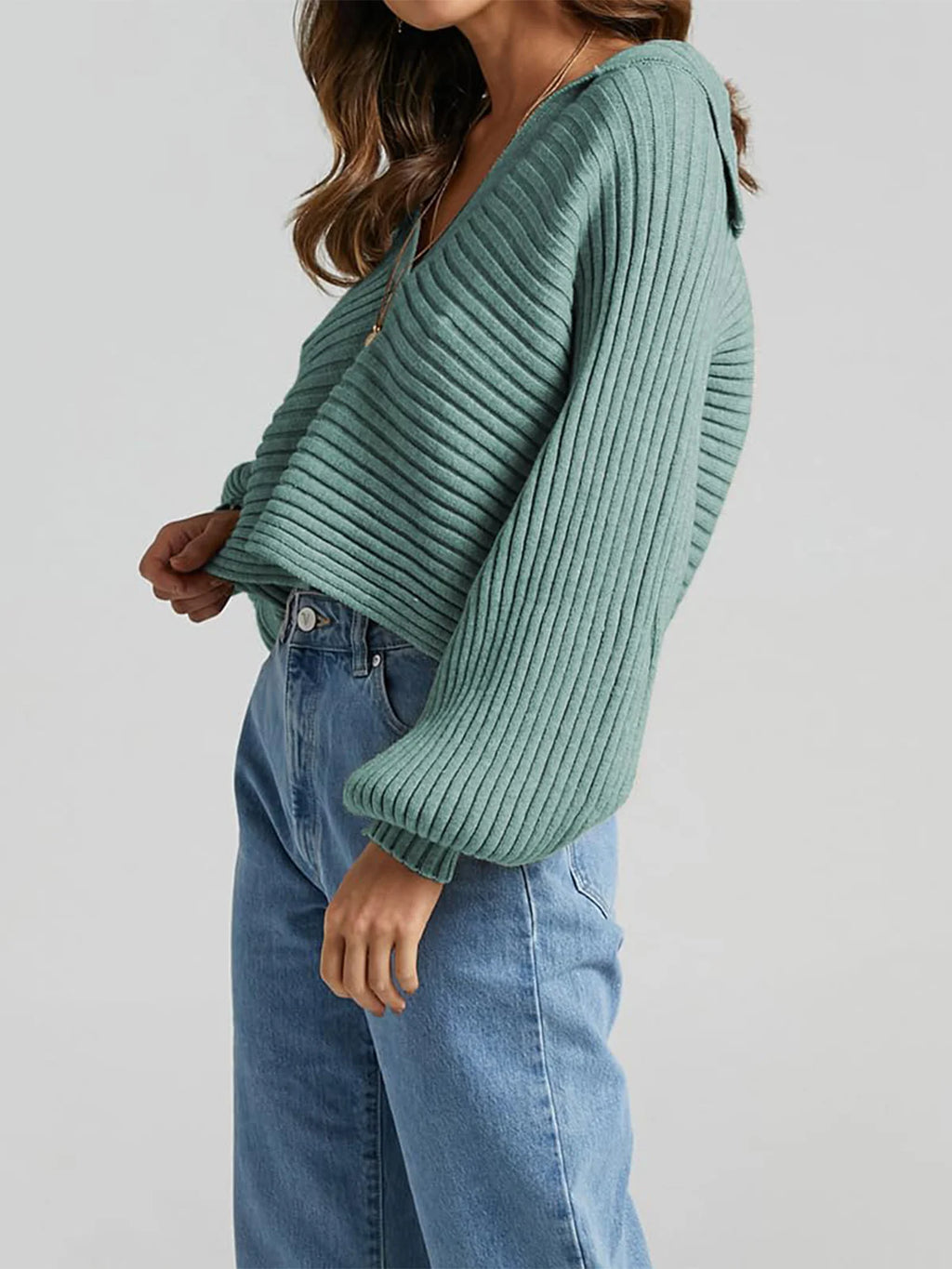 2026 V-Neck Lapel Knit Sweater