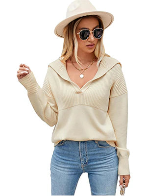 2026 Pullover Lapel Knit Soft Sweater