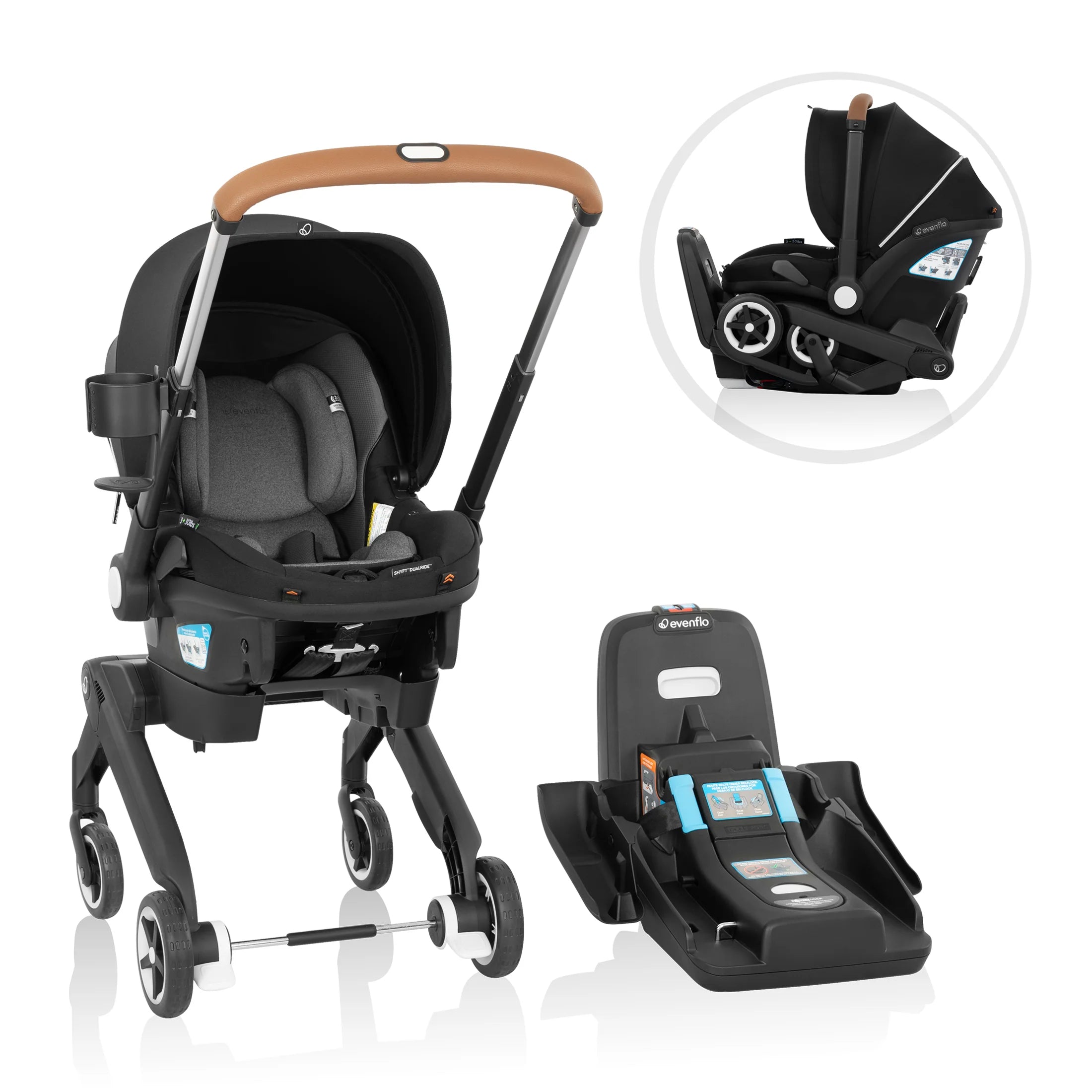 2026 Shyft DualRide Infant Car Seat Stroller Combo w Carryall Storage & Extended Canopy