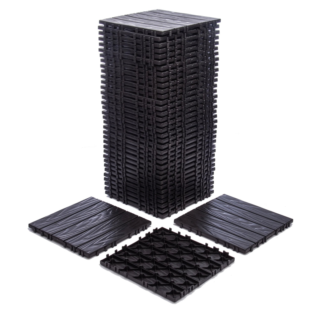 2026 76-Pack Plastic Interlocking Deck Tiles - 68.80 Sq.Ft Outdoor Plastic Flooring Super Durable & Waterproof All-Weather Indoor/Outdoor