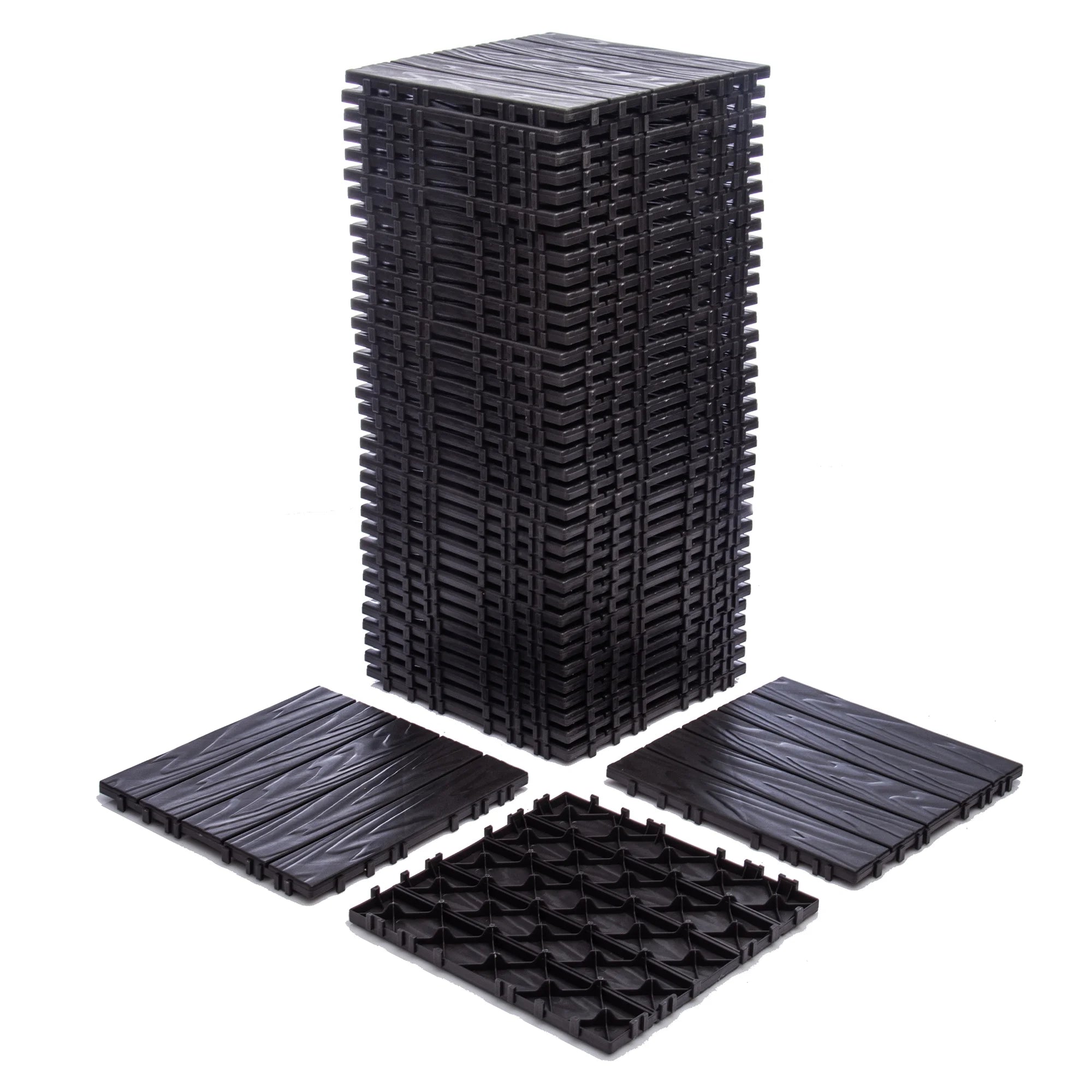 2026 76-Pack Plastic Interlocking Deck Tiles - 68.80 Sq.Ft Outdoor Plastic Flooring Super Durable & Waterproof All-Weather Indoor/Outdoor