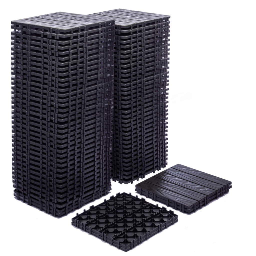 2026 76-Pack Plastic Interlocking Deck Tiles - 68.80 Sq.Ft Outdoor Plastic Flooring Super Durable & Waterproof All-Weather Indoor/Outdoor