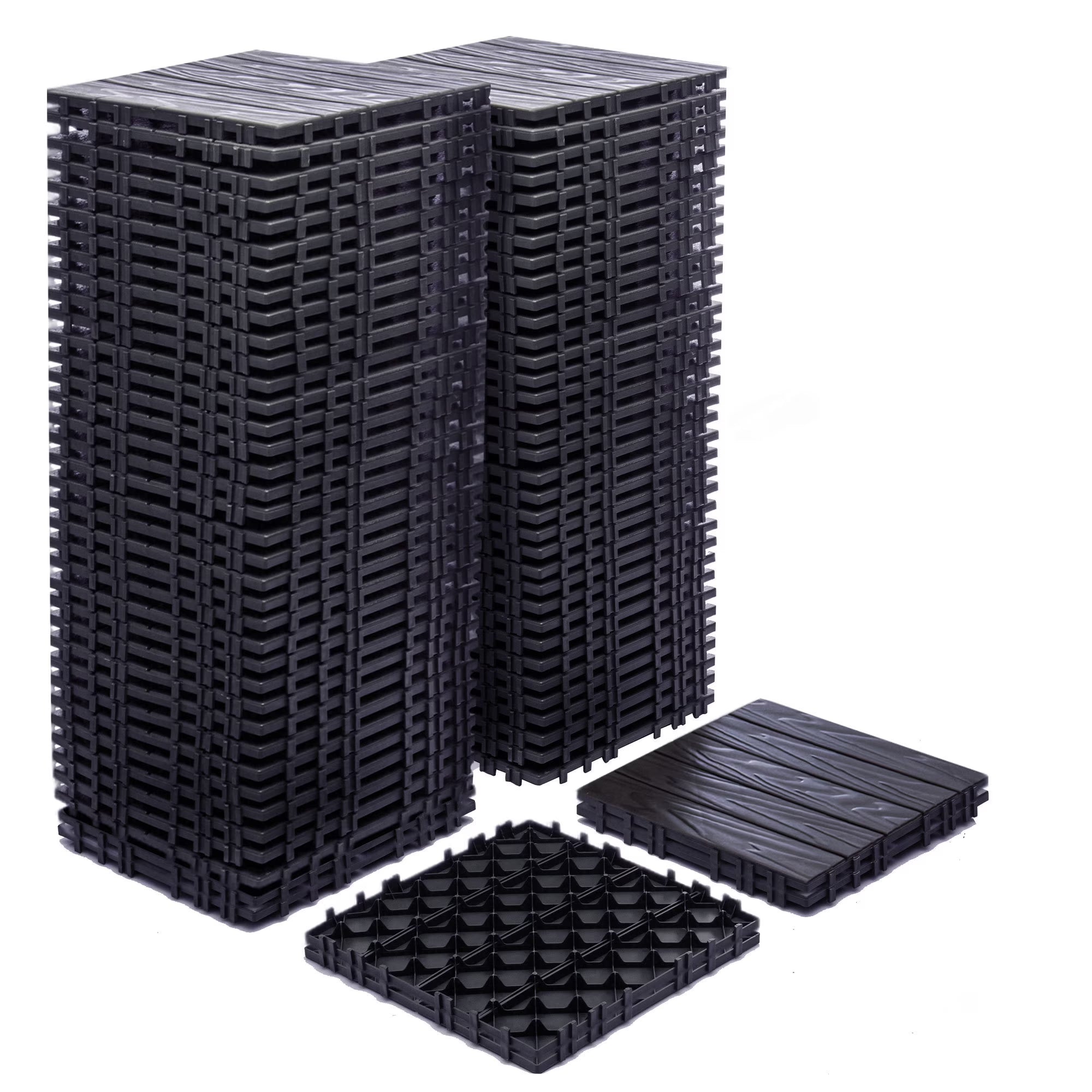 2026 76-Pack Plastic Interlocking Deck Tiles - 68.80 Sq.Ft Outdoor Plastic Flooring Super Durable & Waterproof All-Weather Indoor/Outdoor
