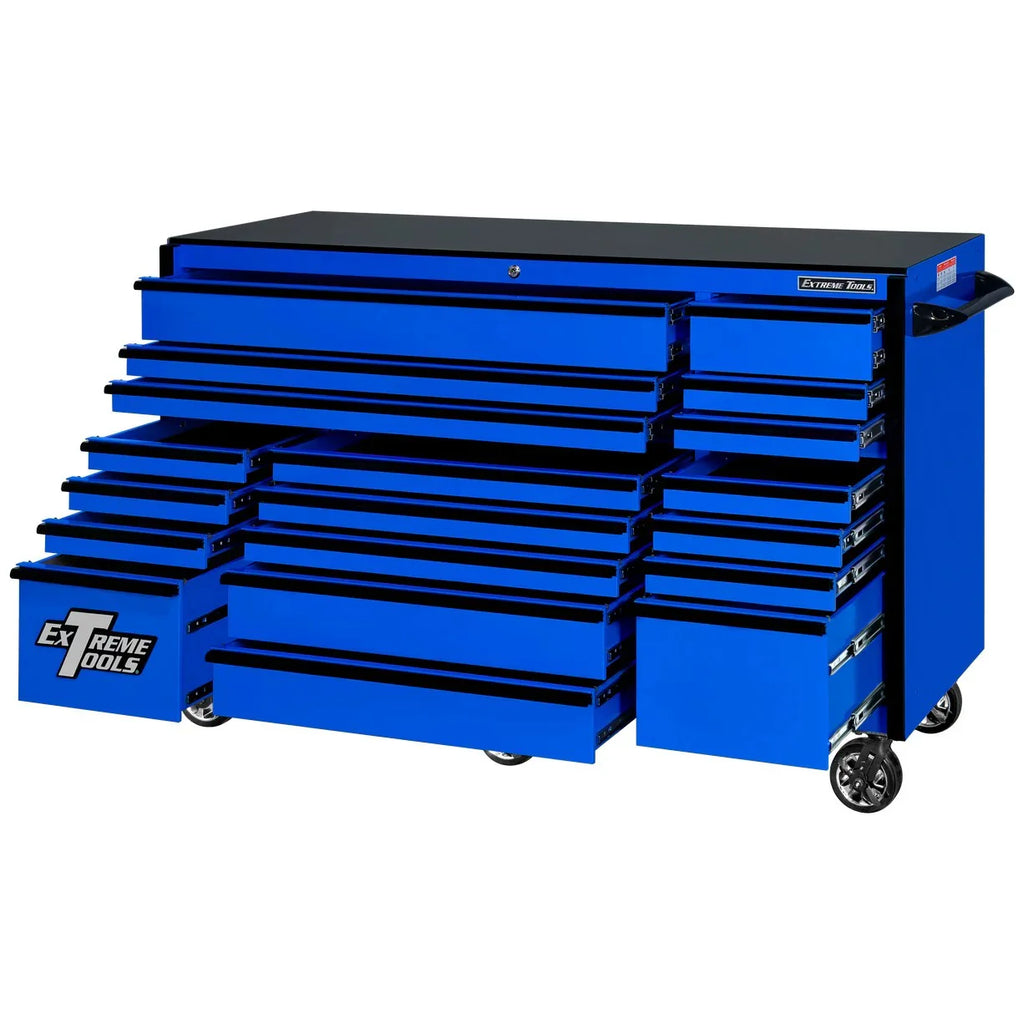 2026 Extreme Tools RX250 Series 72-inch x 30-inch Rolling Cart – 19 Drawers – 250 lb Drawer Slides