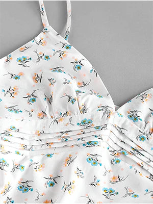 2026 Ruffled Pleated Floral Dress