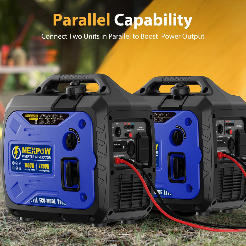 2026 NEXPOW 2250W Portable Inverter Generator, Gasoline Power Quiet Lightweight for Backup Home & Camping, Eco-Mode Feature, Parallel Capability, EPA Compliant