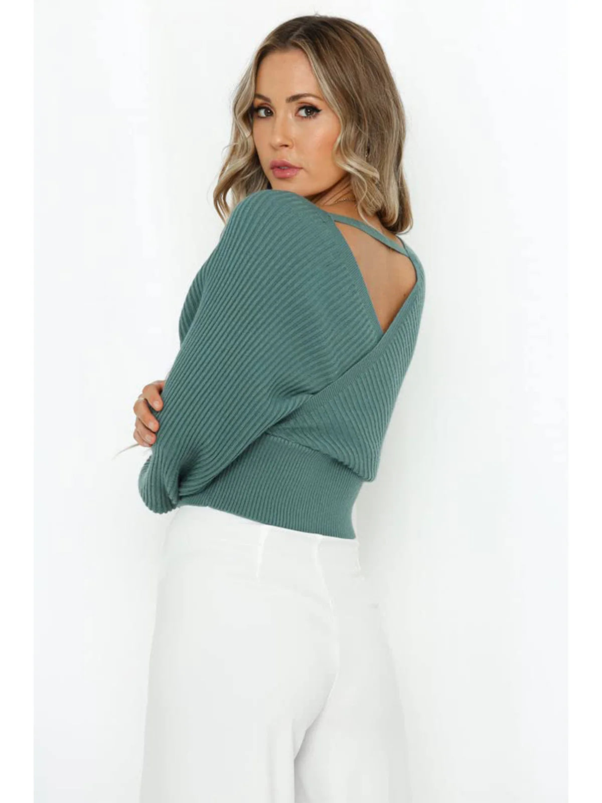 2026 Wrap V-Neck Knit Chunky Sweater
