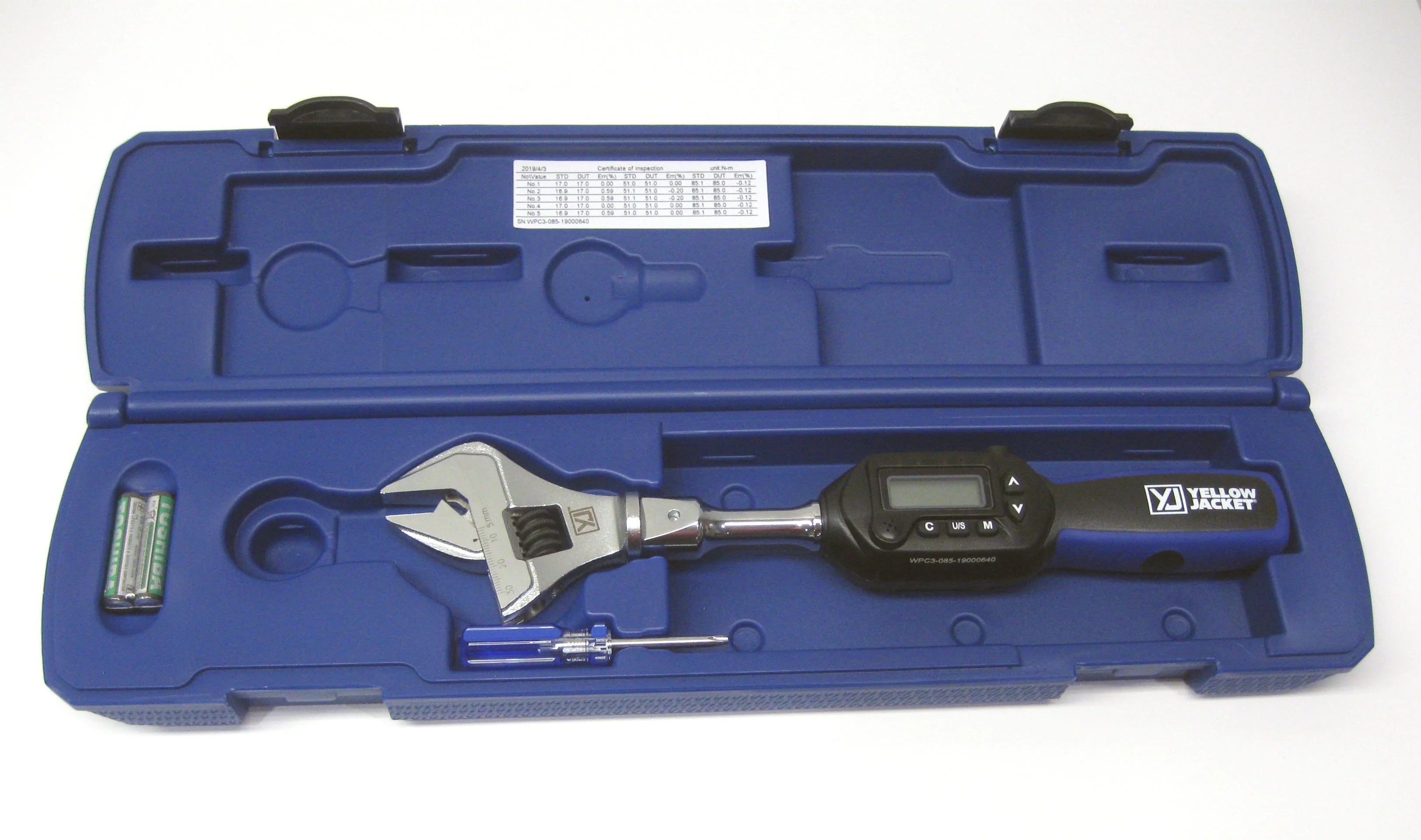 2026 Yellow Jacket 60648 Digital Adjustable Torque Wrench 752 in-lb Torque 10.6 in