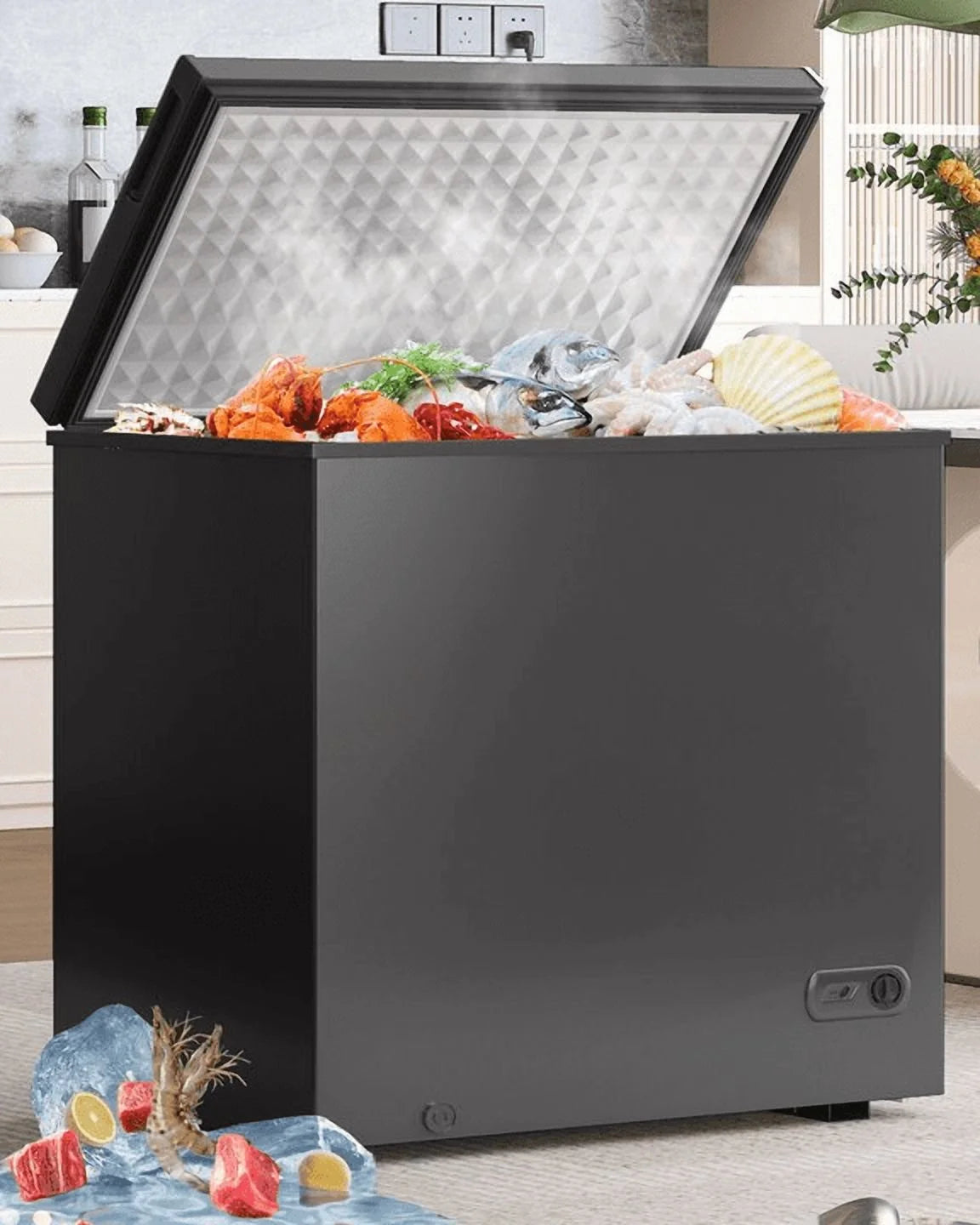 2026 DISHUP 10.0 Cu.Ft Chest Freezer, Deep Freezer with Removable Basket, Adjustable Temperature, for Home/Office/Garage/Bar