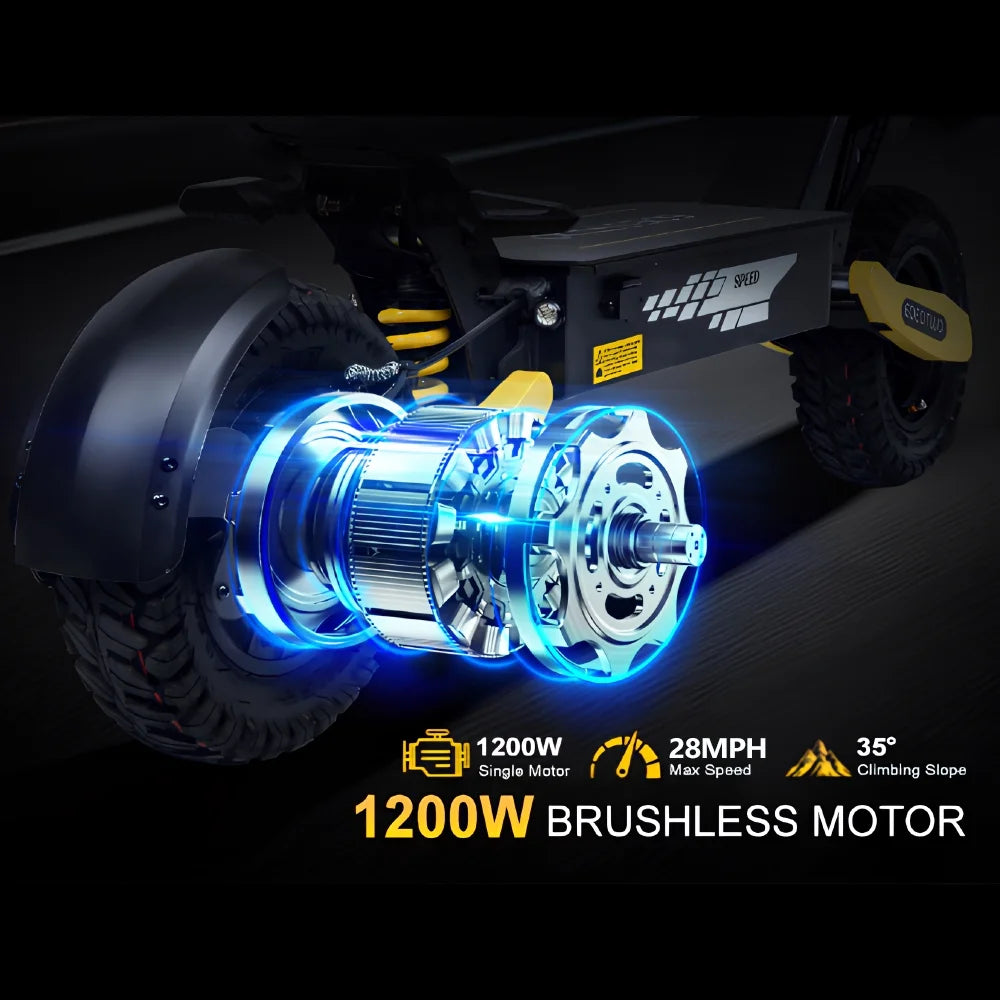 2026 Off Road Electric Scooter for Adults, 1200W Motor Fast E Scooter, Up to 28MPH Top Speed & 20Miles Long Range, 11" Off-Road Tires, 330lbs MAX Load, Foldable