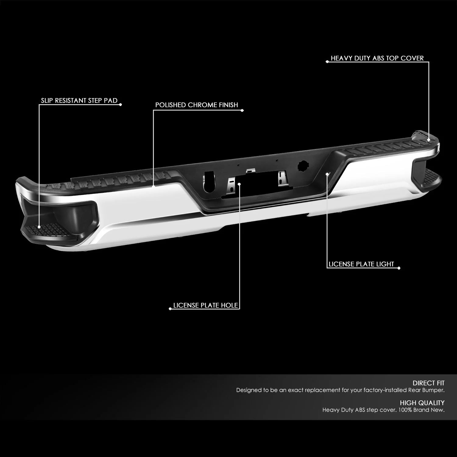 Rear Bumper w/o Exhaust Cutouts & Parking Sensor Holes  19-23 Chevy/GMC Silverado Sierra 1500