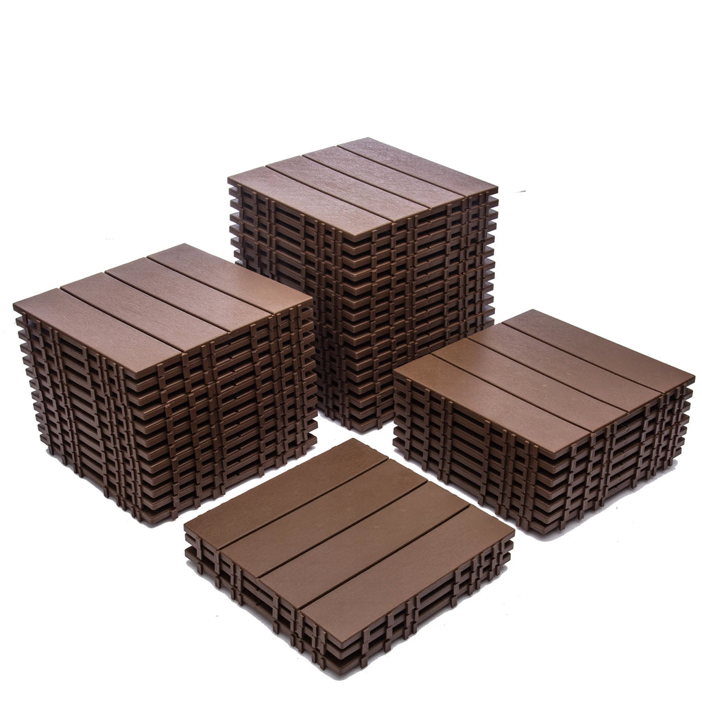 2026 76-Pack Plastic Interlocking Deck Tiles - 68.80 Sq.Ft Outdoor Plastic Flooring Super Durable & Waterproof All-Weather Indoor/Outdoor