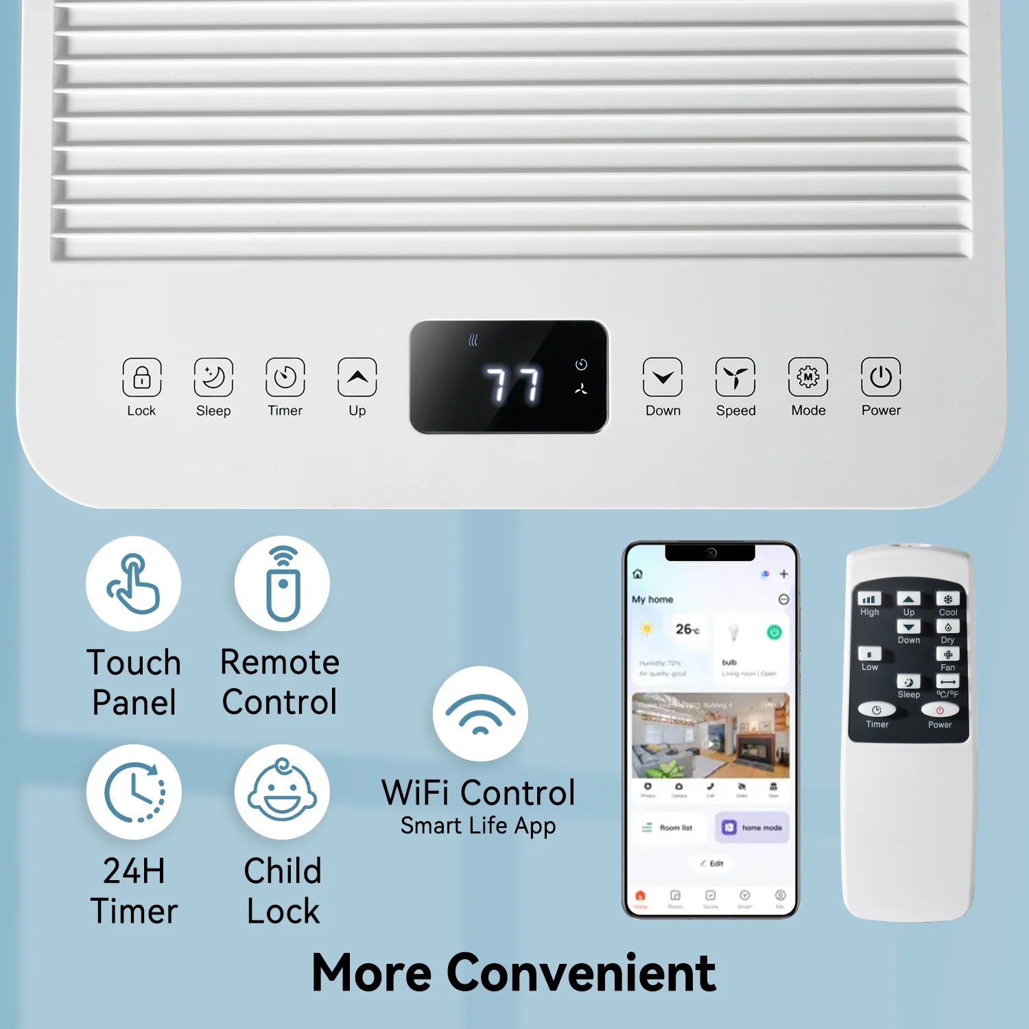 2026 Bapipro 10,000 BTU Smart Portable AC - WiFi/Remote, 4-in-1 for 300 Sq.Ft, 24H Timer, Window Kit, ??55dB, ETL Certified