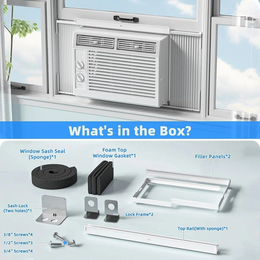 2026 Antarctic Star 12,000 BTU U-shaped window air conditioner, cools rooms up to 550 square feet with 6 modes, 24-hour timer, ultra-quiet window air conditioner