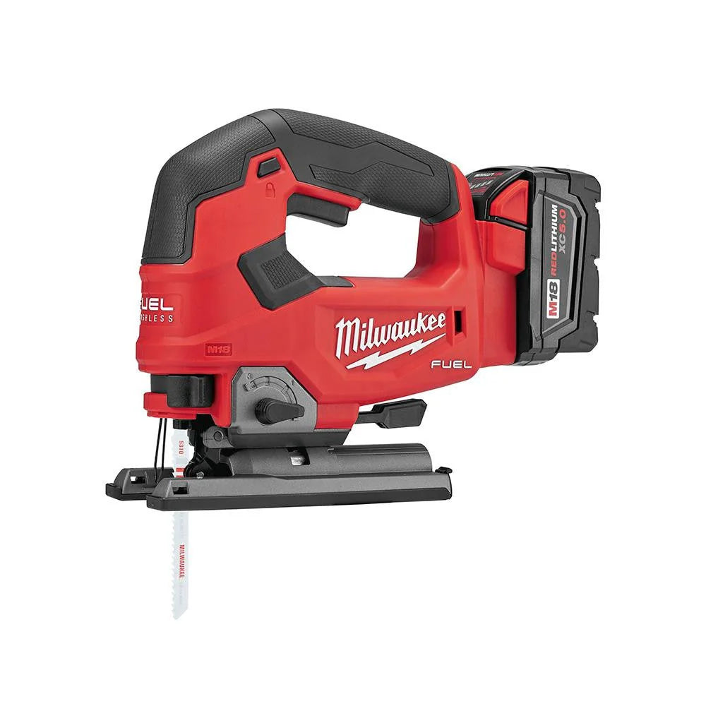 2026 Milwaukee M18 FUEL 18-Volt Lithium-Ion Battery Combo Set (10-piece) with brushless motor, 2025, including 2 x 5.0 Ah batteries, charger and 2 tool bags.