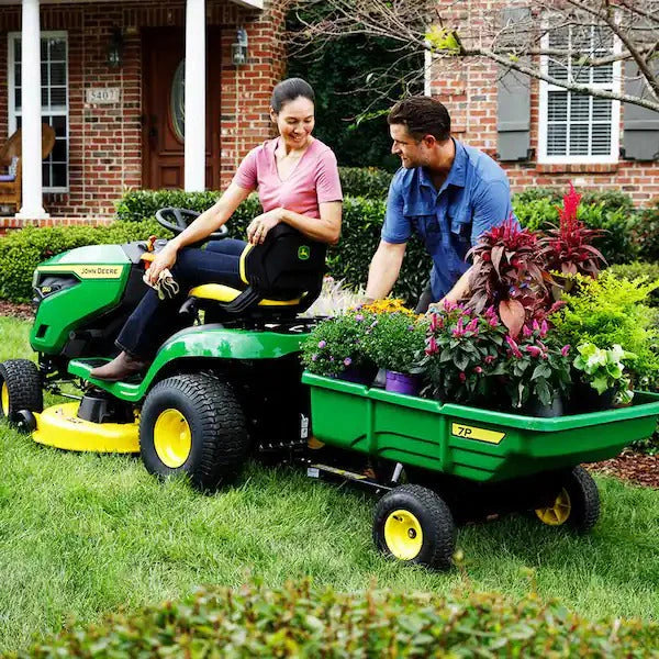 2026 John Deere S100 ride-on lawnmower, 107 cm (42 inch) cutting width – 17.5 hp petrol hydrostatic drive