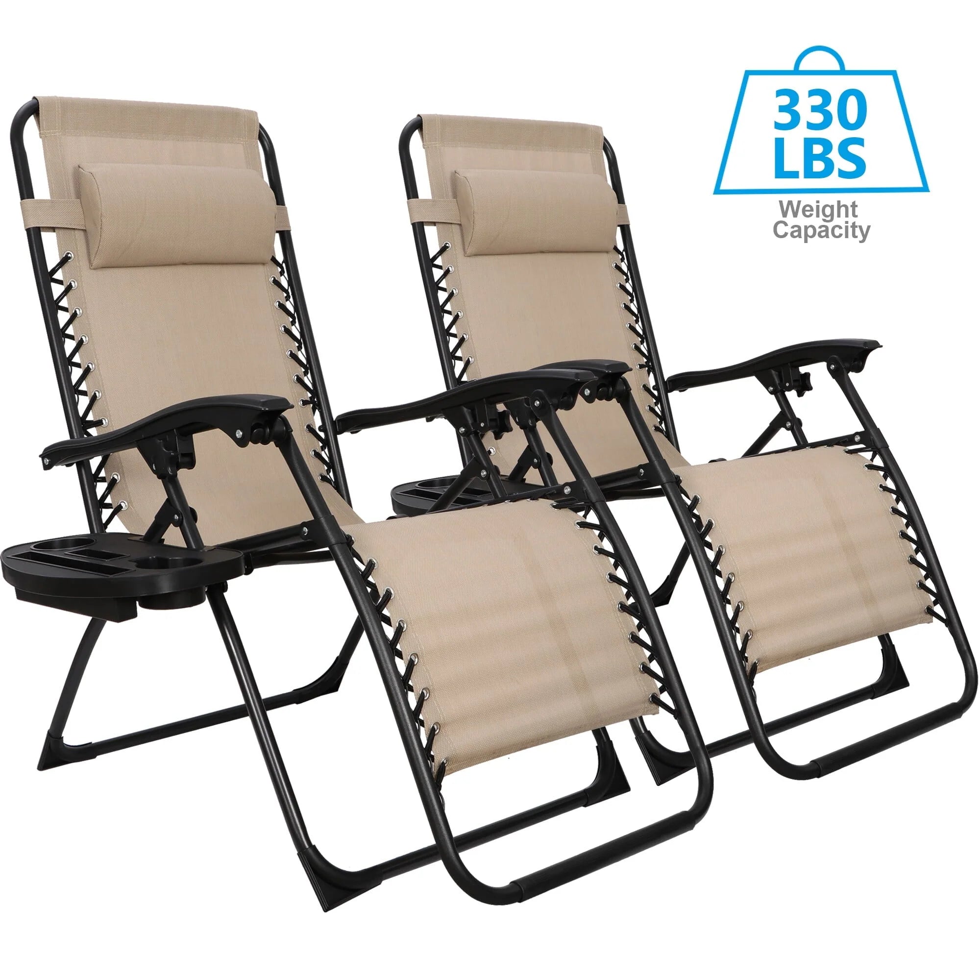 2026 HomGarden 2 Pack Steel Zero-Gravity Chair - Beige