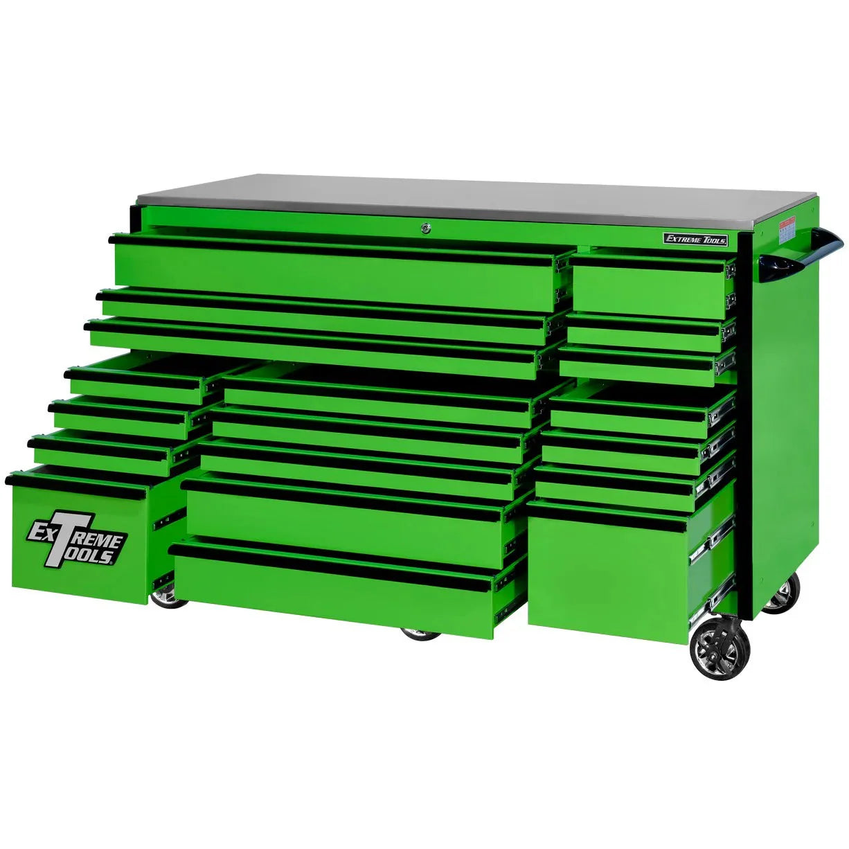 2026 Extreme Tools RX250 Series 72-inch x 30-inch Rolling Cart – 19 Drawers – 250 lb Drawer Slides