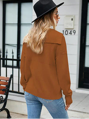 2026 Pullover Lapel Knit Soft Sweater