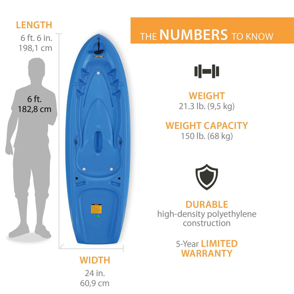 2026 Lifetime Recruit 6.5 ft Youth Sit-on-Top Kayak, Lime Green (90765)