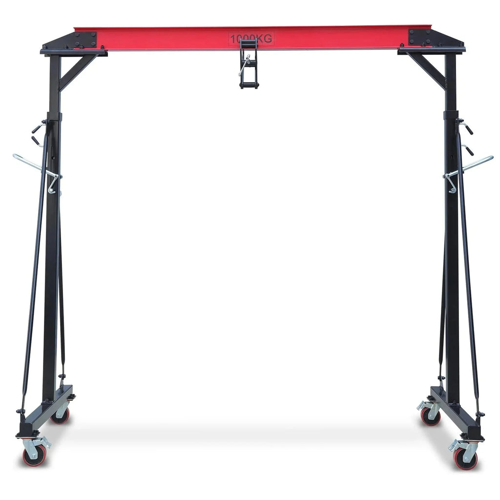 2026 2025 1-ton gantry crane, adjustable, 2200 lbs lifting capacity, height adjustable 96.5"-143.7", portable hoist for factory, construction site, warehouse, auto repair shop