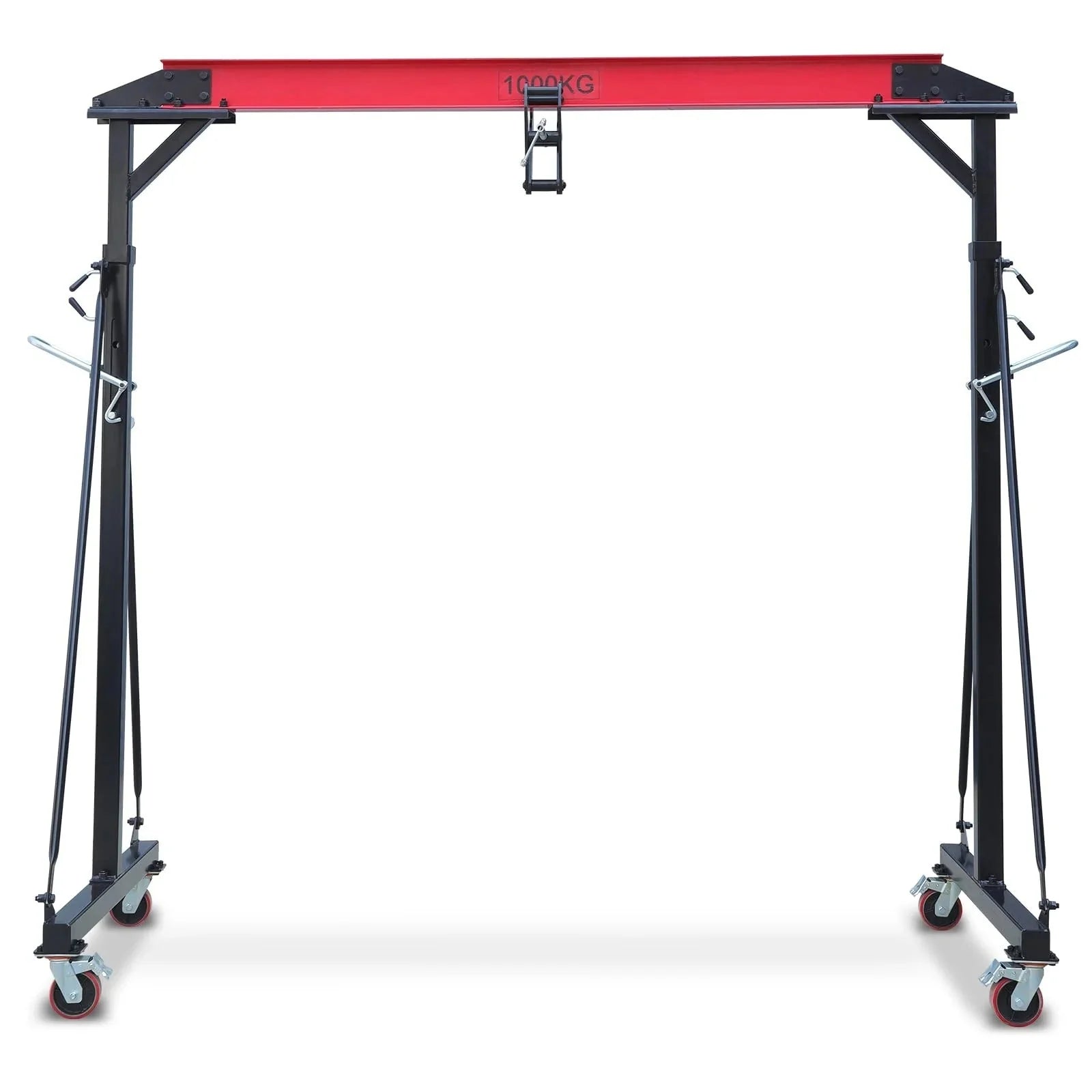 2026 2025 1-ton gantry crane, adjustable, 2200 lbs lifting capacity, height adjustable 96.5"-143.7", portable hoist for factory, construction site, warehouse, auto repair shop