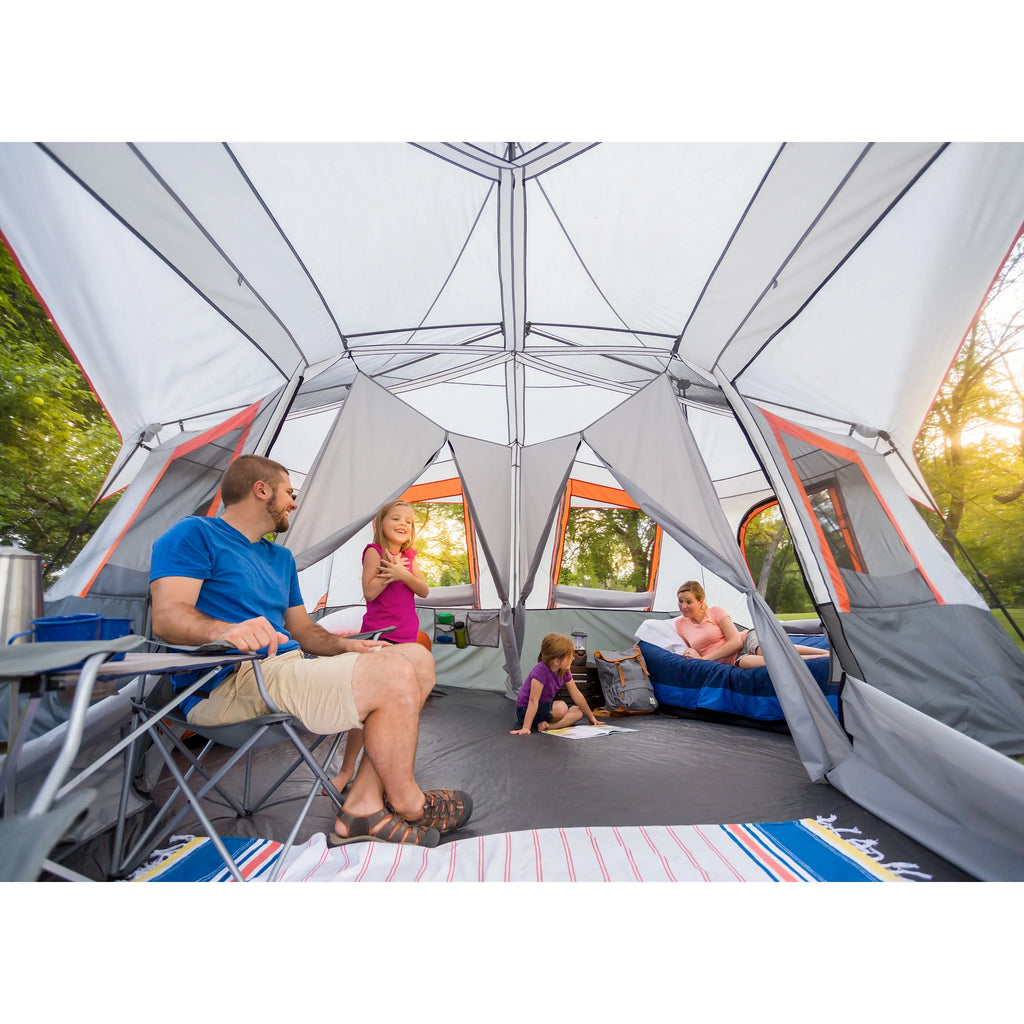 2026 Ozark Trail 20' x 18' 12-Person 3-Room Instant Cabin Tent with Screen Room, 56.5 lbs