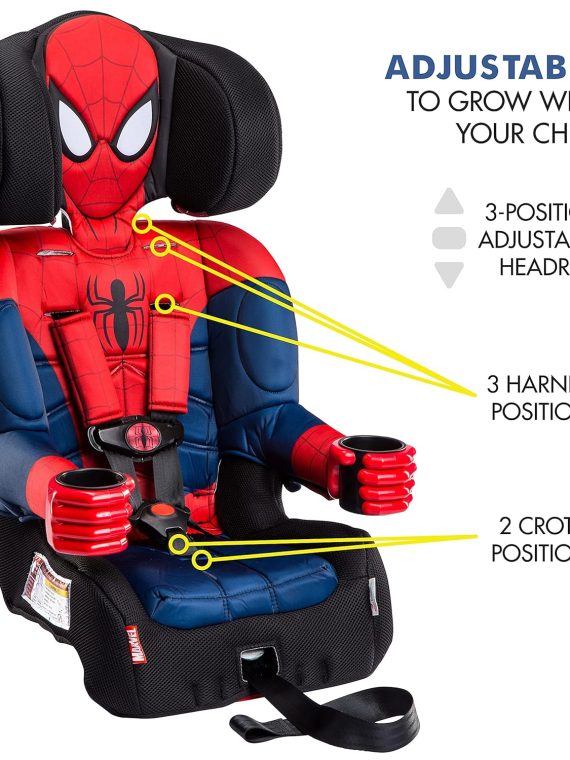 2026 KidsEmbrace Marvel Spider-Man 2-in-1 Forward-Facing Booster Car Seat LATCH | 5-Point Harness Booster 22-65lbs converts to Belt-Positioning Booster 40-100lbs | Adjustable