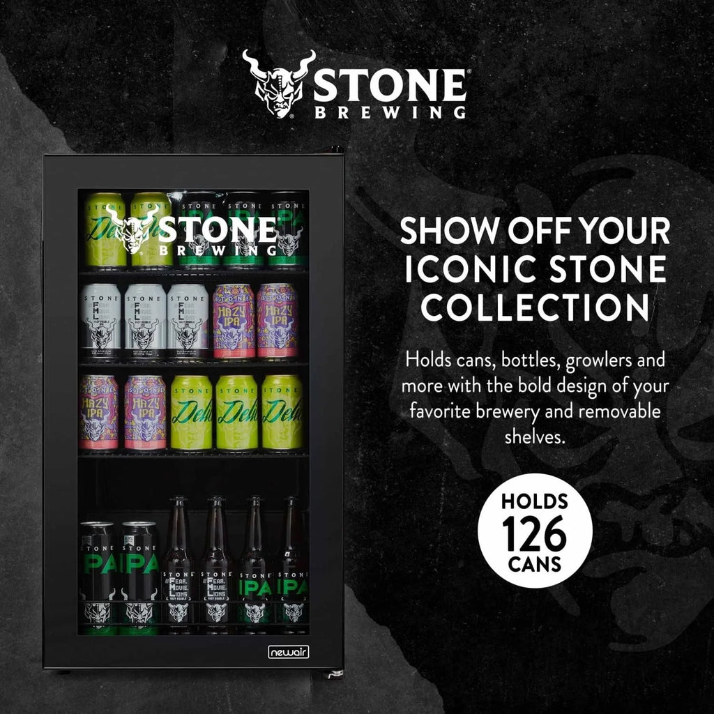 2026 Beverage Refrigerator Cooler | 126 Cans Free Standing with Right Hinge Glass Door | Mini Fridge Beverage Organizer Perfect For Beer, Wine, Soda, And Cooler Drinks