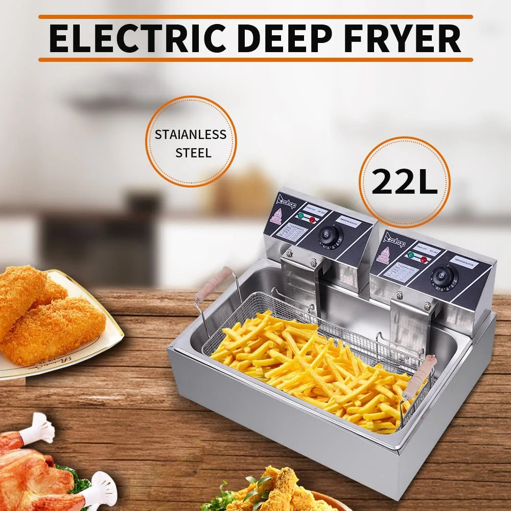 2026 Winado 23.26Qt/22L Large Commercial/Home Commercial Stainless Steel Deep Fryer