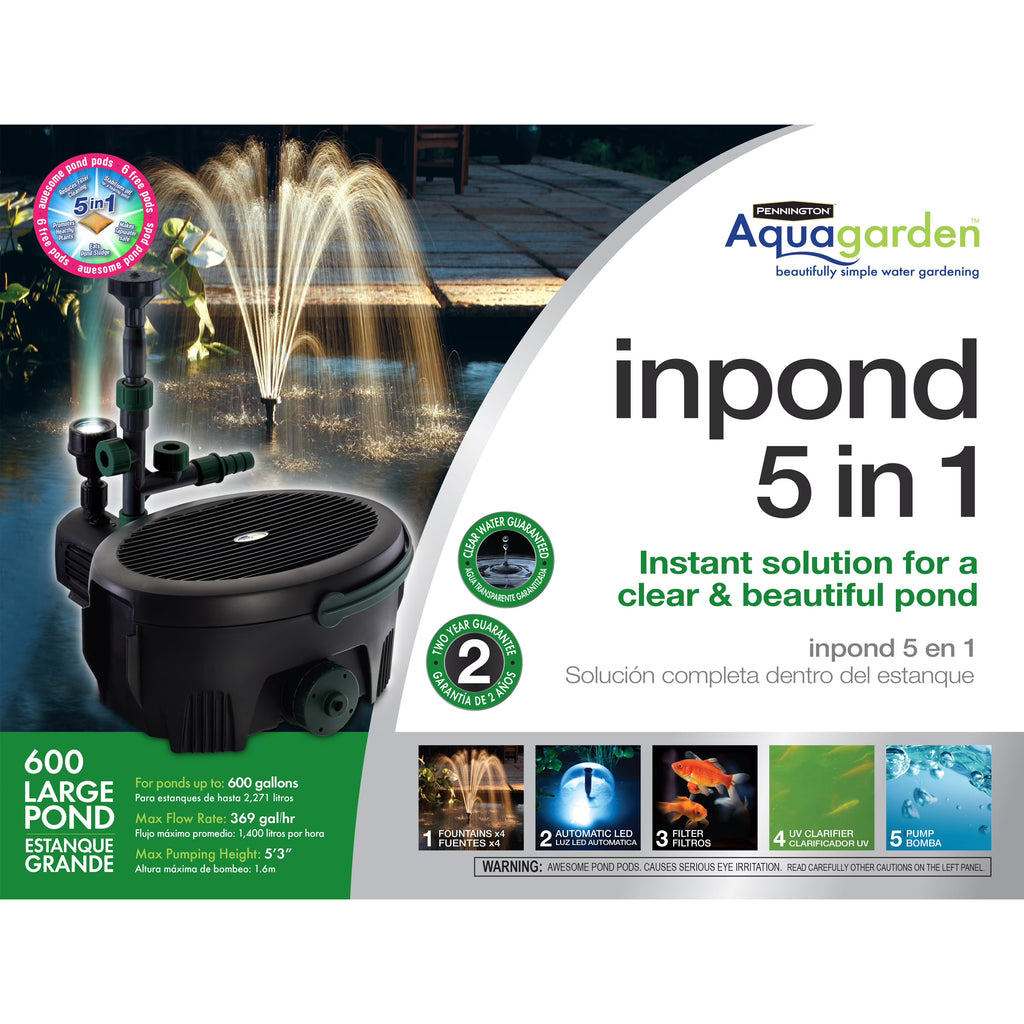 2026 Pennington Aqua Garden All-in-One Kit 369-GPH Electric Submersible Pond Pump, Model# 100541845
