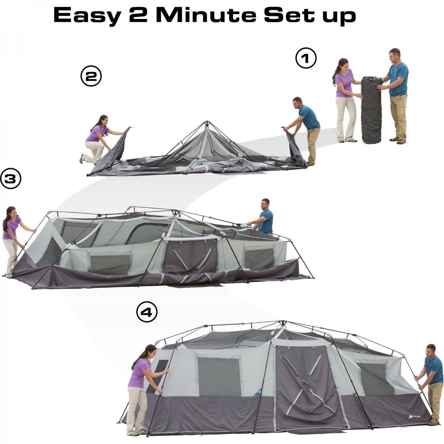 Ozark Trail 20' x 10' x 80' Instant Cabin Tent, Sleeps 12