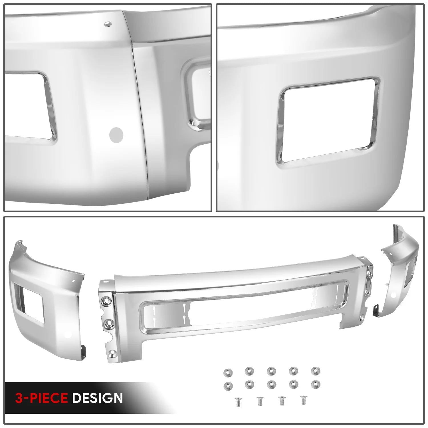 Modular Style Front Bumper w/ Parking Sensor Holes15-19 Chevy Silverado 2500 3500 HD