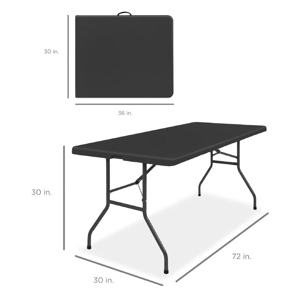 2026 Best Choice Products 6ft Plastic Folding Table, Indoor Outdoor Heavy Duty Portable w/ Handle, Lock - White