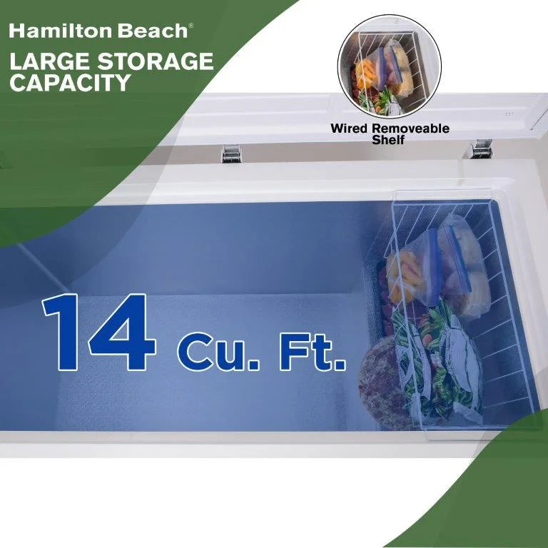 2026 Hamilton Beach 14 Cu. ft. Chest Freezer, HZ7941-3BCOM, White