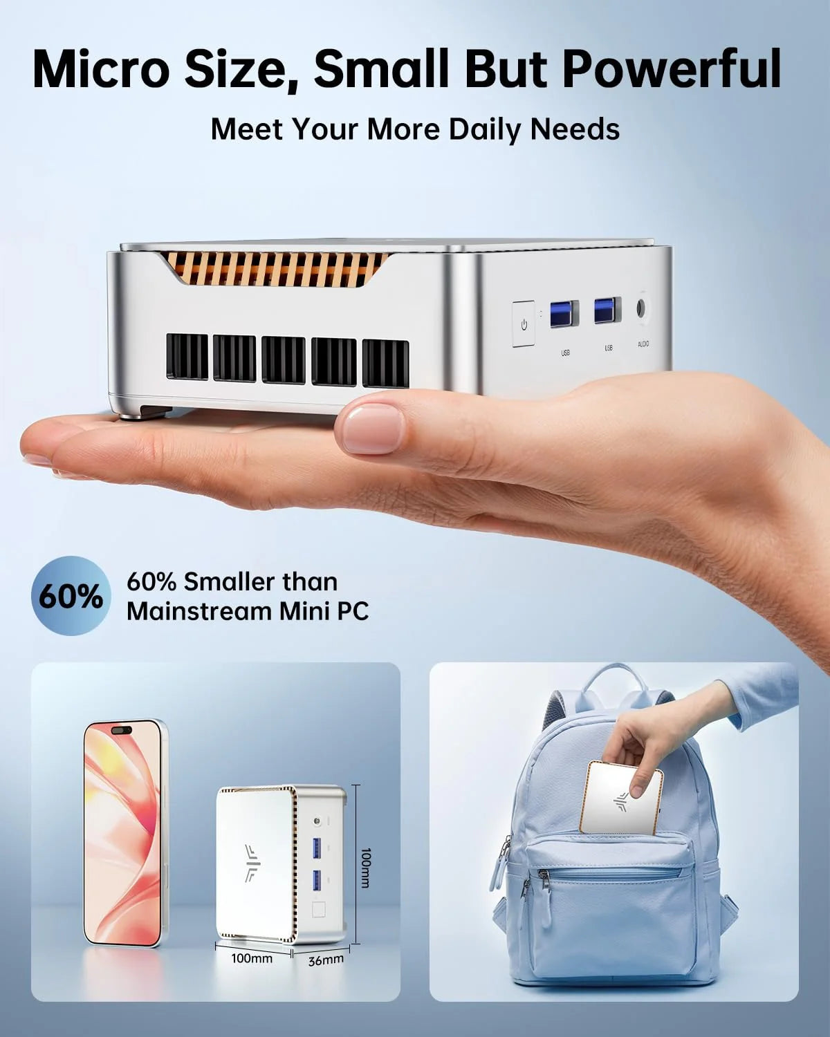 2026 KAMRUI GK3Plus Mini PC, 16GB RAM, 512GB M.2 SSD Mini Computer