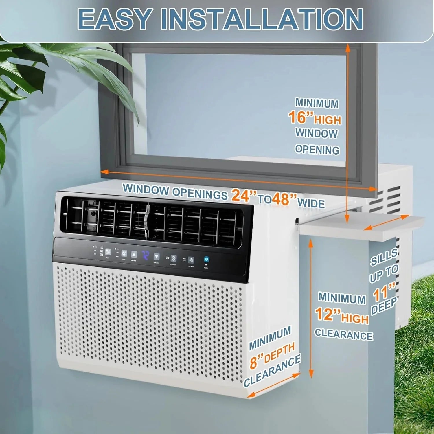 2026 Antarctic Star 12,000 BTU U-shaped window air conditioner, cools rooms up to 550 square feet with 6 modes, 24-hour timer, ultra-quiet window air conditioner