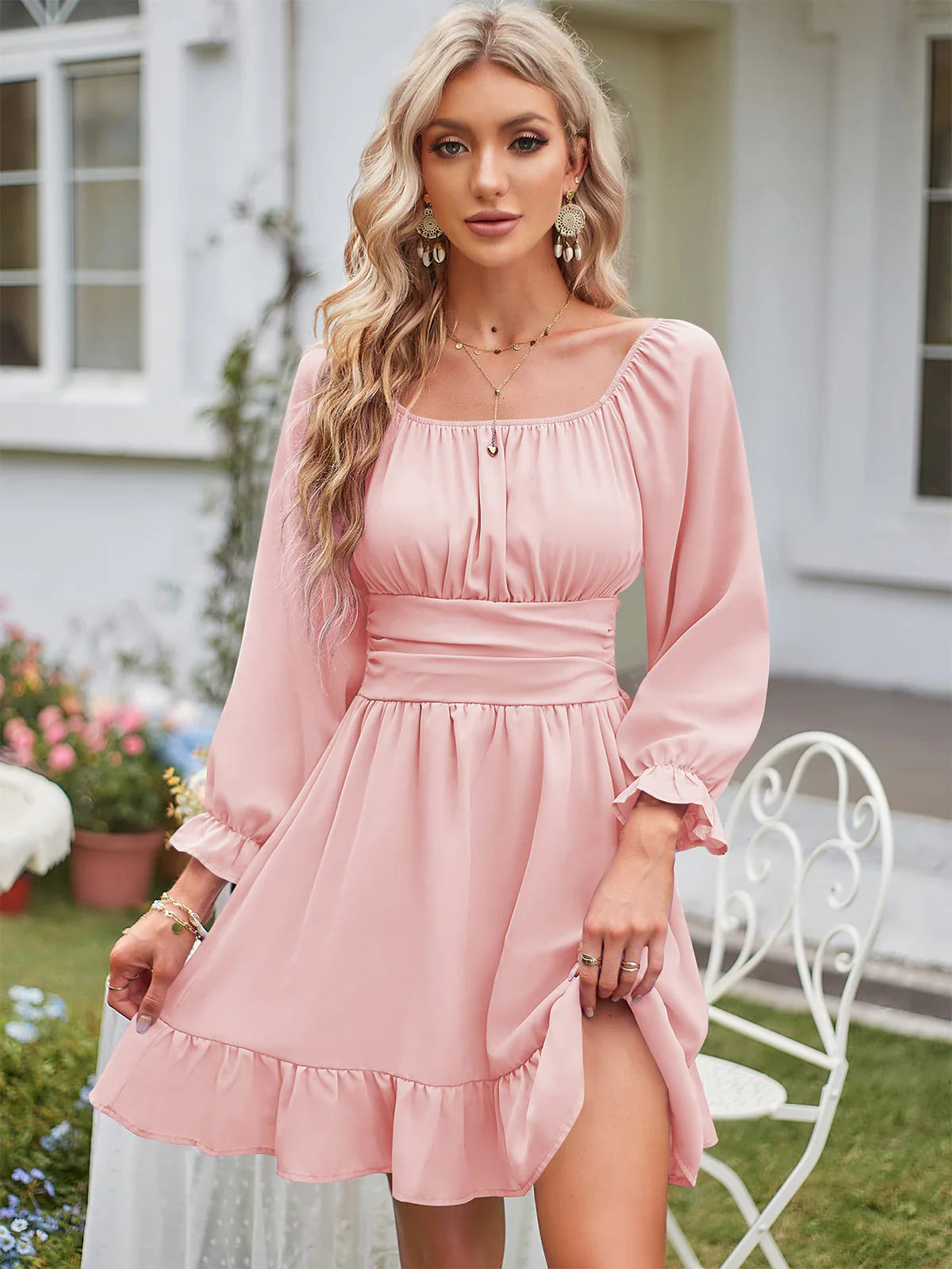 2026 Square Neck Strapless Homecoming Dress