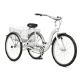 2026 2025 Schwinn Meridian Adult Tricycle, Men's and Women's Beach Cruiser, 26-inch Wheels, Low Step-Through, Wide Saddle, Folding Rear Basket.