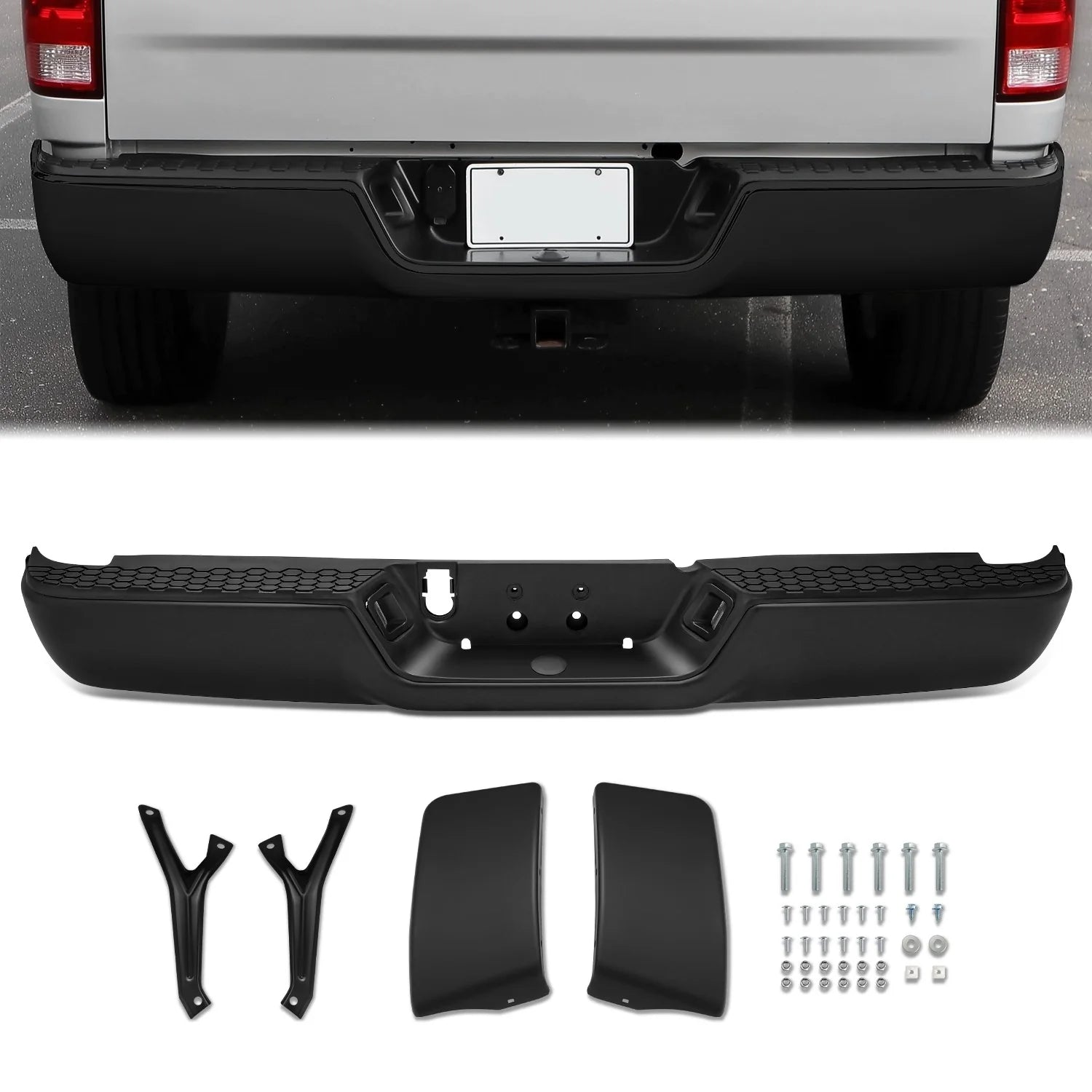 Modular Style Rear Step Bumper + License Plate Lights  09-19 Dodge/Ram 1500 2500 3500